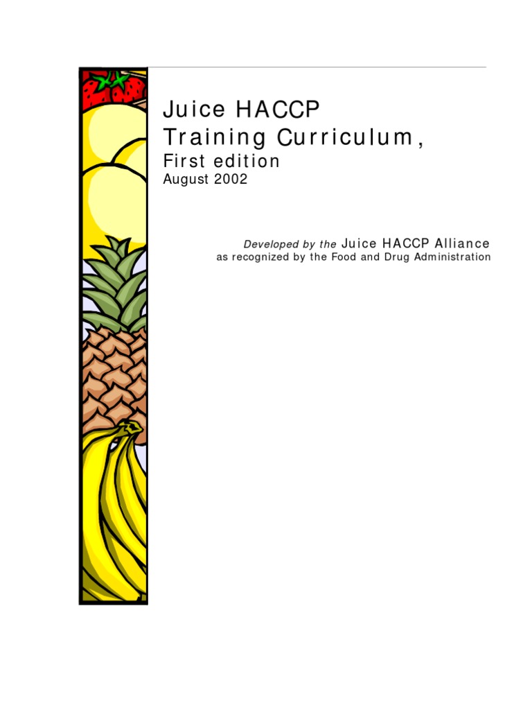 Juice HACCP First Edition Hazard Analysis And Critical Control Points
