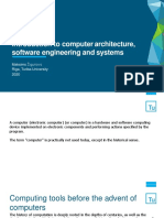 Introduction To Computer Architecture, Software Engineering and Systems