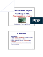 Final Project (15%) 1092 Business English: (Team Problem Solvers)