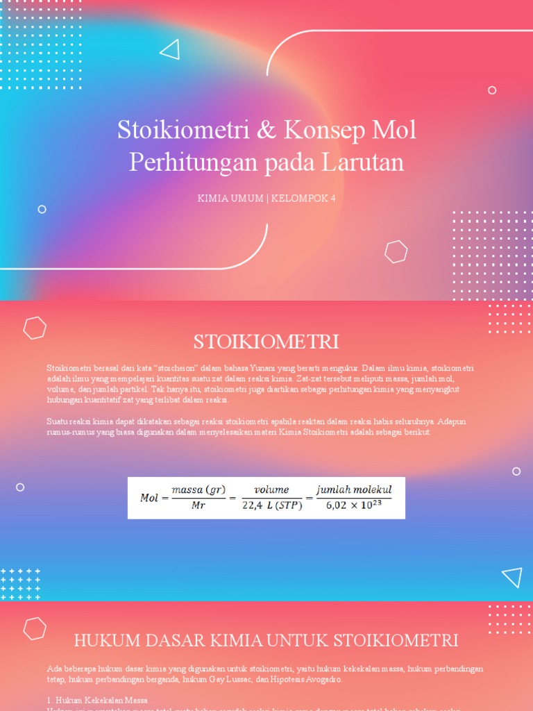 Stoikiometri dan Konsep Mol dalam Kimia | PDF