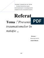 Prevenirea Traumatismelor În Natație