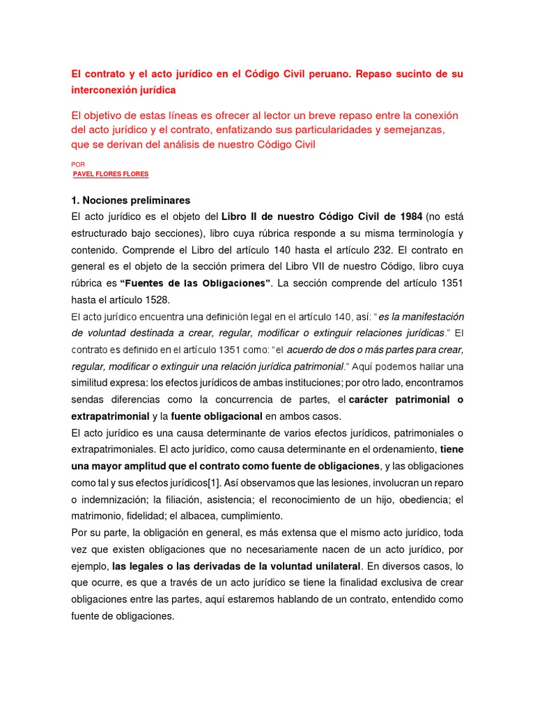 Acto Jurídico y Contrato en el Código Civil | PDF | Donación | Bienes (Ley)