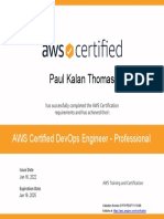 Paul Kalan Thomas: Aws Certified Devops Engineer - Professional