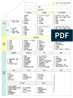 出遊用品準備清單