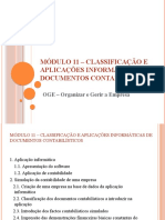 Módulo 11 - Classificação e Aplicações Informáticas Doc. Contabilísticos