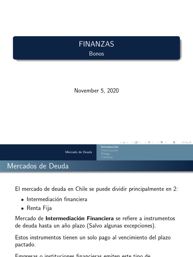 Bonos y Mercado de Deuda en Chile | PDF | Inflación | Renta Fija