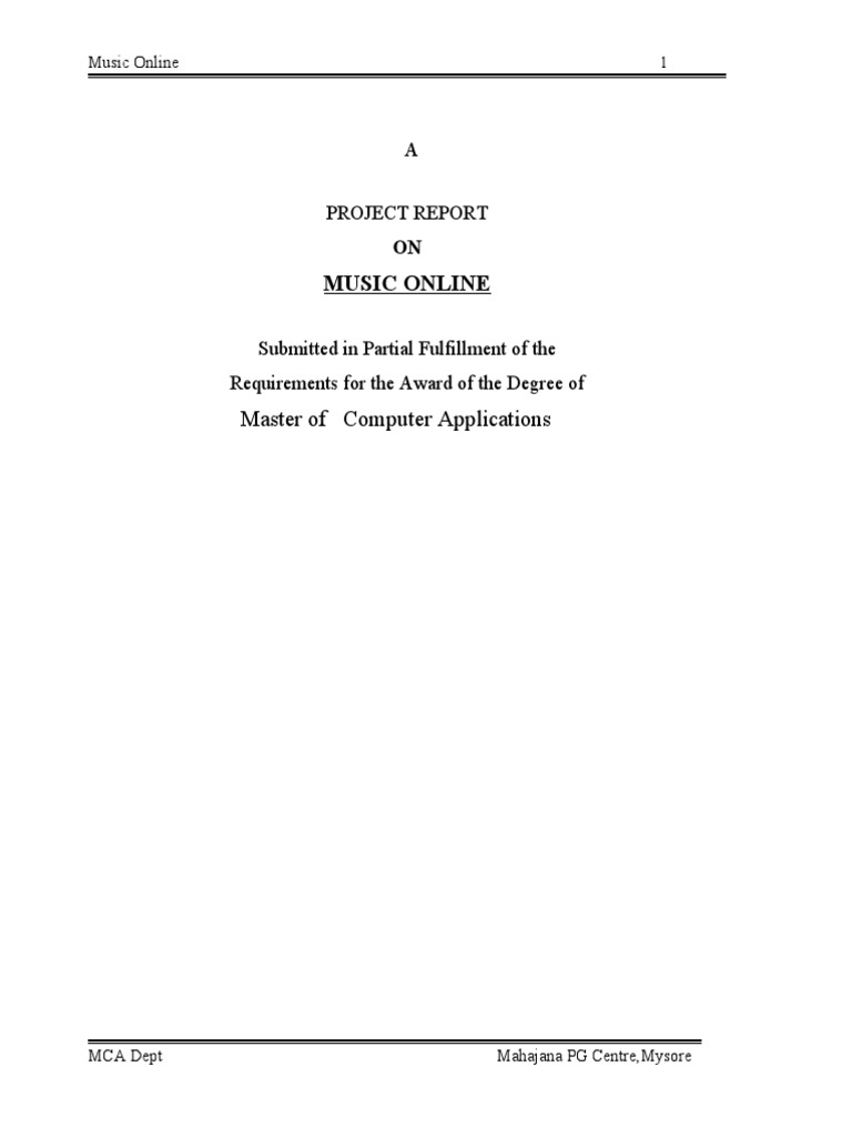 Online Music Store Management System Project Report PDF World Wide