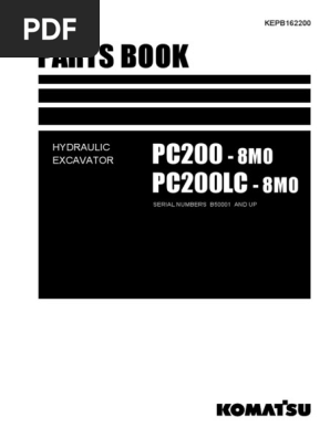 Catálogo de Peças - Escavadeira PC200-8M0 (KEPB162200) BX | PDF