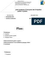 Dimensionnement Pour Pompage D'eau Pour Une Irrigation Goutte-À-Goutte