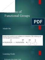 Reactions of Key Organic Groups