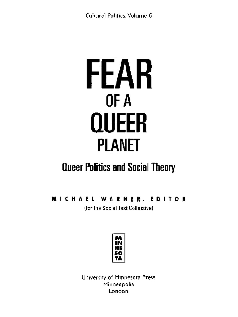 Michael Warner (Ed.) - Fear of A Queer Planet - Queer Politics and ...