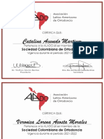 Certificados ALADO Ortodoncia 2021-2022