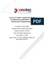 Tarea 6.1 Cuadro Comparativo Entre Las Diferencias Individuales Y Las Restricciones Organizacionales