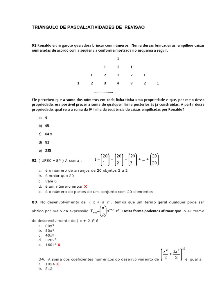Triangulo de Pascal | PDF | Triângulo