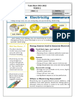 T2-Wk 1- Sci TASK SHEET - Electricity