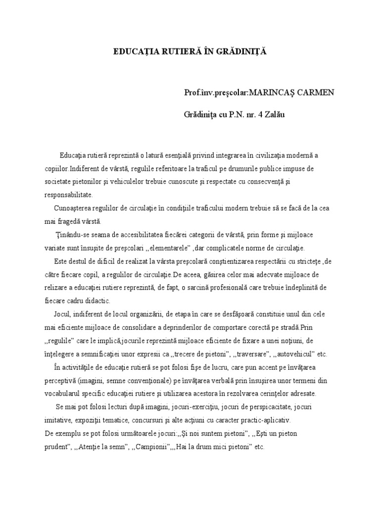 Educatia Rutiera | PDF