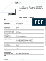 Product Datasheet: Circuit Breaker Compact NS1250N - Micrologic 2.0 - 1250 A - 3 Poles 3t