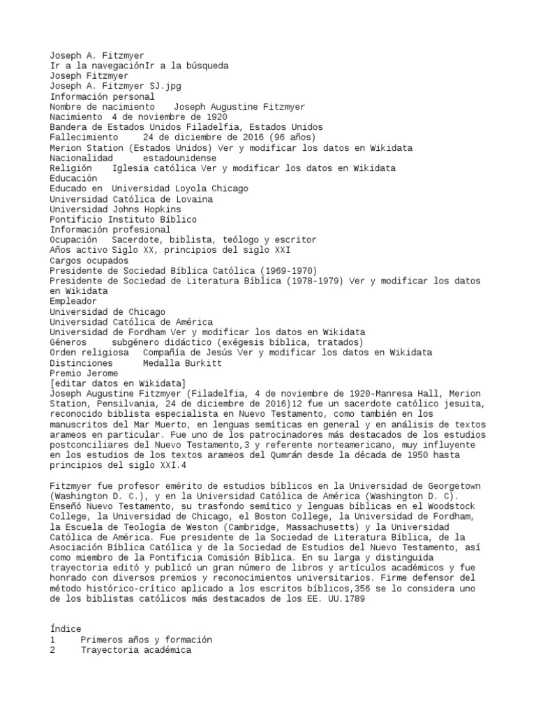 Joseph A. Fitzmyer PDF Biblia