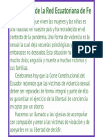 Declaración Red Ecuatoriana de Fe