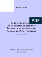 Martín Tanaka - De la crisis al colapso de los sistemas de partidos y los retos de su reconstrucción_ los casos de Perú y Venezuela-Instituto de Estudios Peruanos (IEP) (2002)