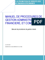 Manuel de Procedures de Gestion Administrative, Financiere, Et Comptable