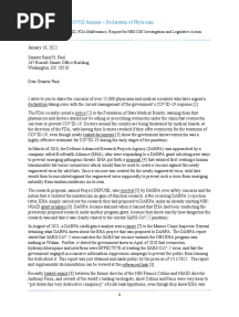 Letter To Senate Detailing NIH, NIAID and FDA Malfeasance