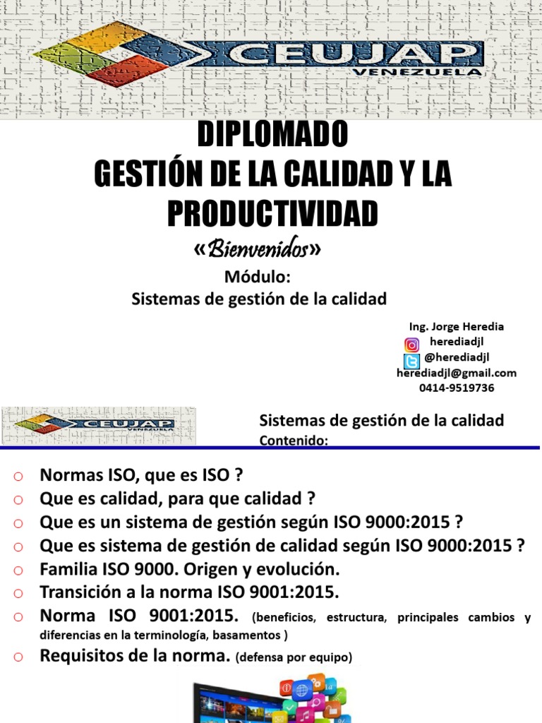 Diplomado Gestión de La Calidad Y La Productividad: Bienvenidos | PDF ...