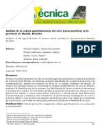 Análisis de La Cadena Agroalimentaria Del Coco (Cocos Nucifera) en La Provincia de Manabí, Ecuador