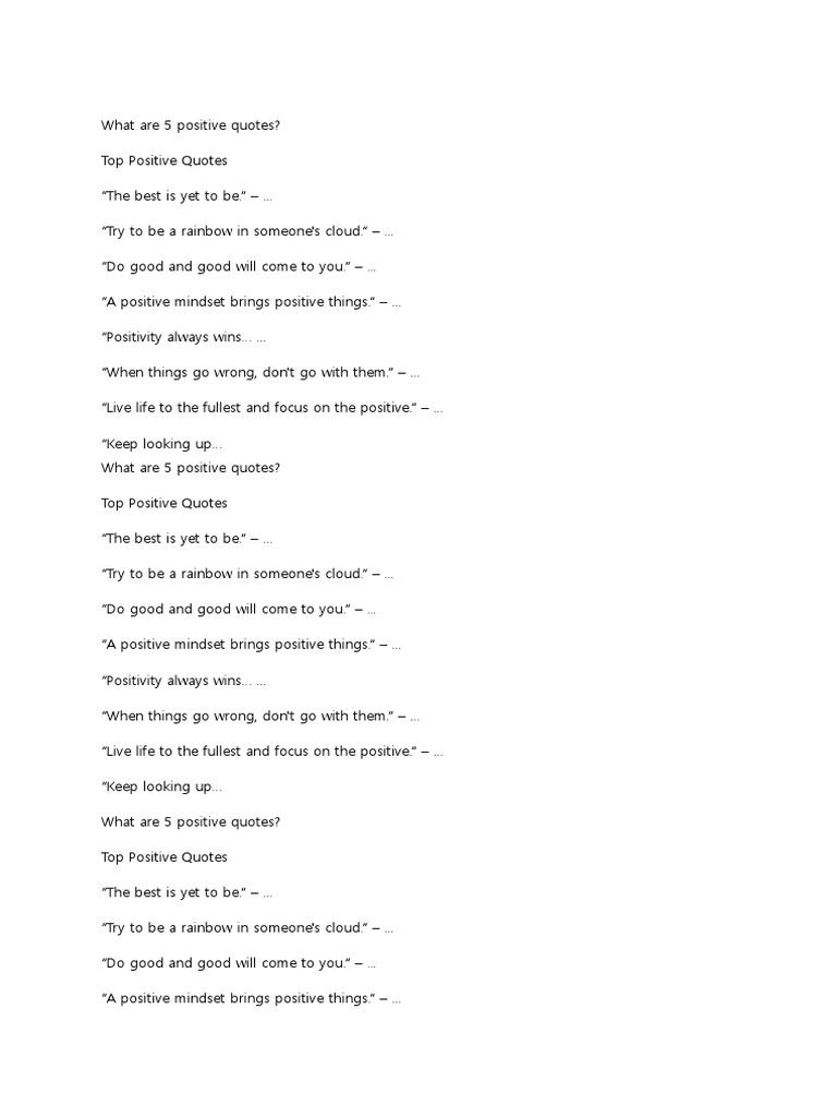What Are The Positive Quotes PDF