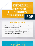 The Informal System and The "Hidden Curriculum"