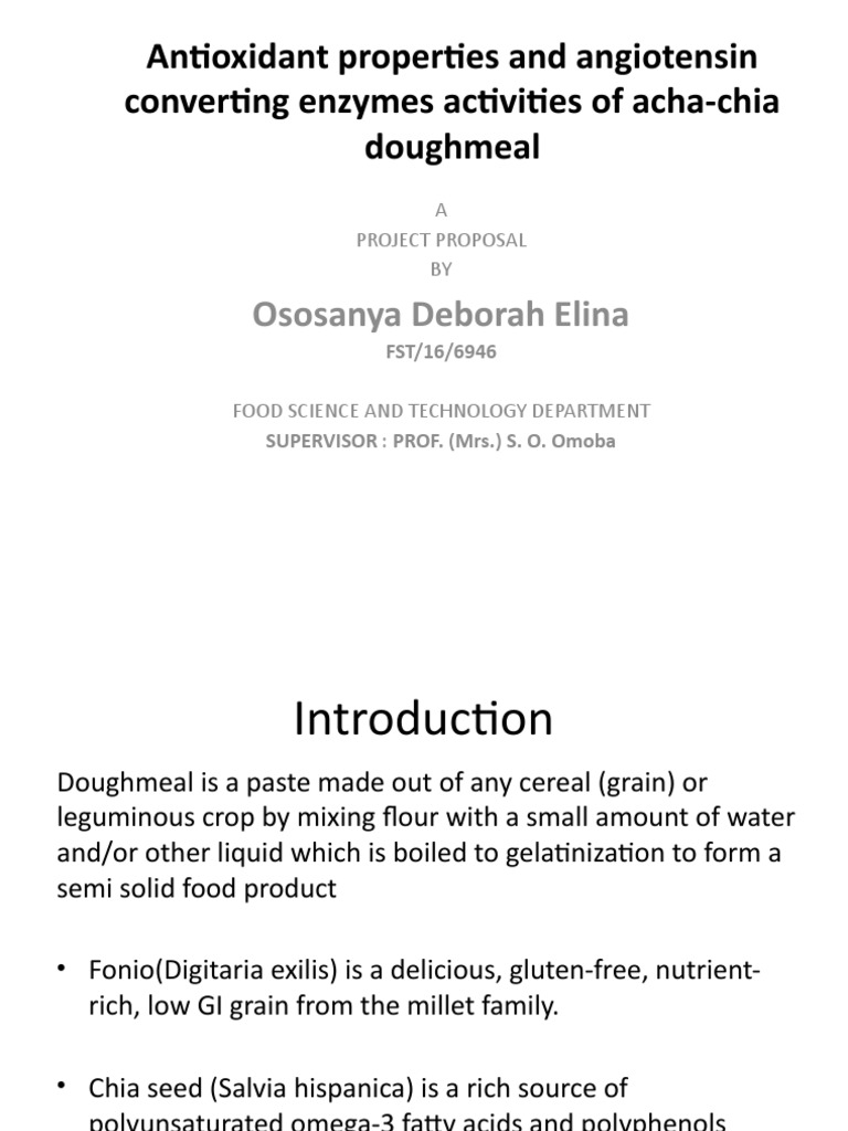 Final year proposal on fonio and chia pdf polyphenol agriculture
