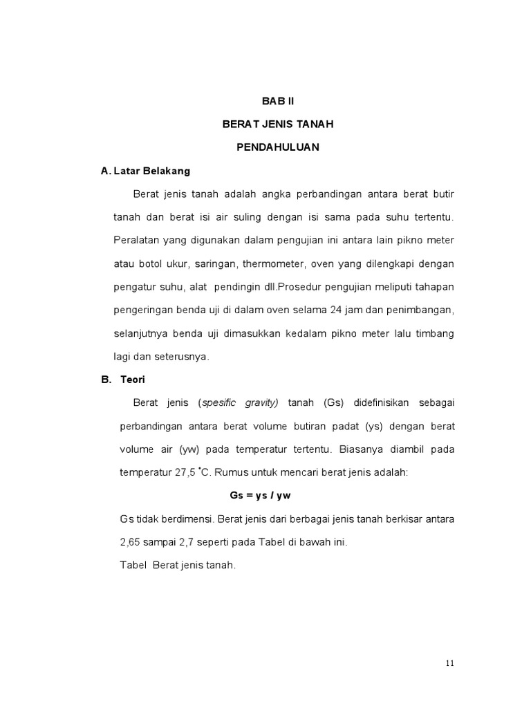 Bab II Berat Jenis | PDF