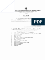 Office of The Commissioner of Police: Delhi.: Order