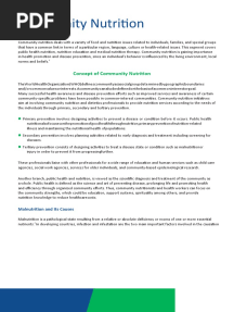 Concept of Community Nutrition