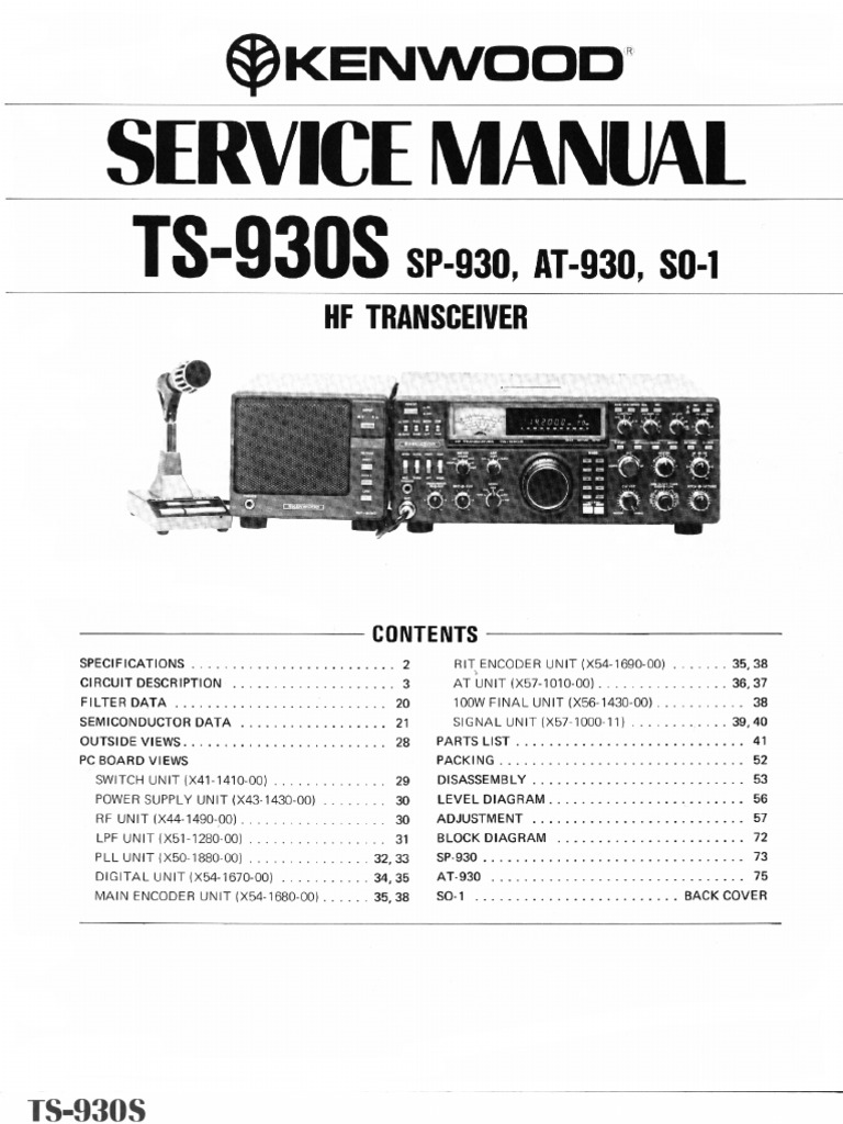 TS-930 Service Manual Good | PDF