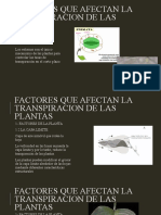 FACTORES QUE AFECTAN LA TRANSPIRACION DE LAS PLANTAS