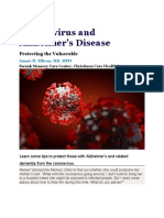 Coronavirus and Alzheimer's Disease: Protecting The Vulnerable