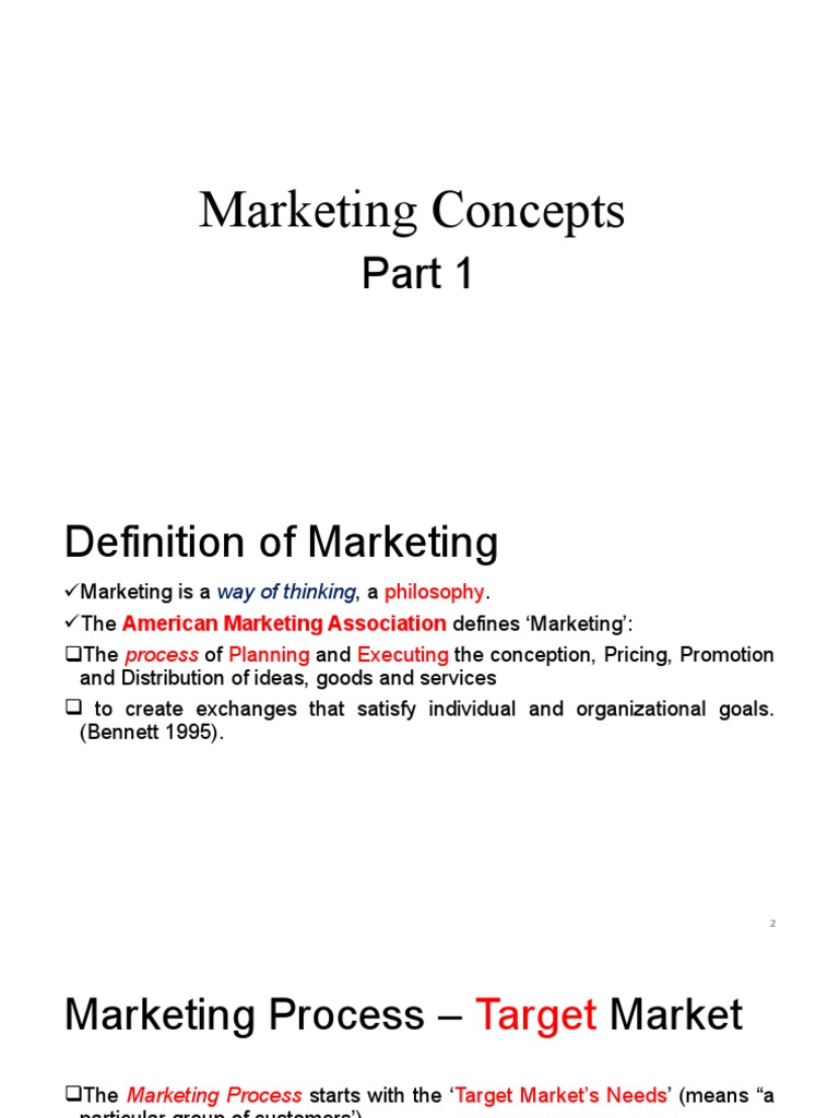 Marketing Concepts - Part 1 | PDF | Career & Growth | Business