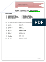 Business Mathematics Module 1 - Fundamental Operations On Fractions & Decimals