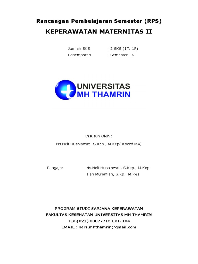 RPS Keperawatan Maternitas II 2 SKS | PDF | Sains & Matematika