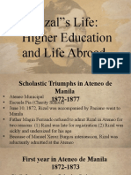 Jose Rizal's Life - Higher Education and Life Abroad
