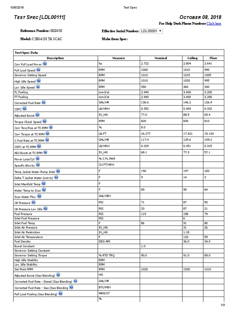 Test Spec | PDF | Turbocharger | Engines