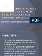 Gasification Using Rice Husks As The Biomass Fuel. Producer Gas Composition Analysis