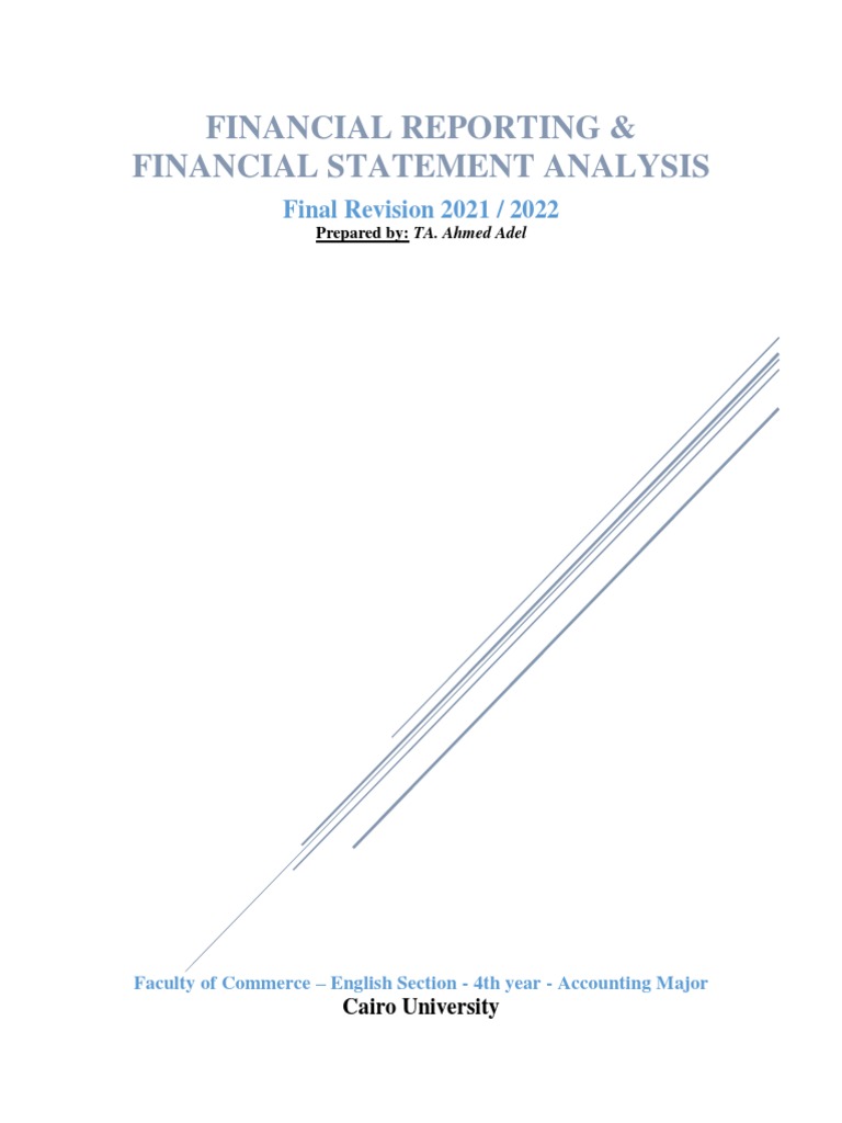 Financial Reporting - Final Revision - With Sol | PDF | Equity (Finance ...