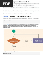 Looping Control Structures: While