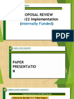 Proposal Review For 2022 Implementation : Internally Funded