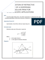 Refractive Index of Prism Experiment Report