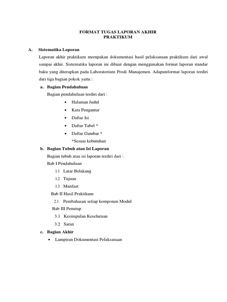 Format Laporan Akhir Praktikum | PDF