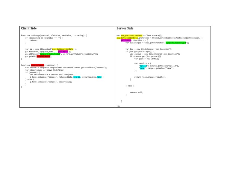 GlideAjax Example 1 Word PDF Computing Software Design