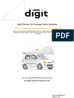 Digit Private Car Package Policy Schedule: (AKA The Paper You Pull Out When You Get Pulled Over)